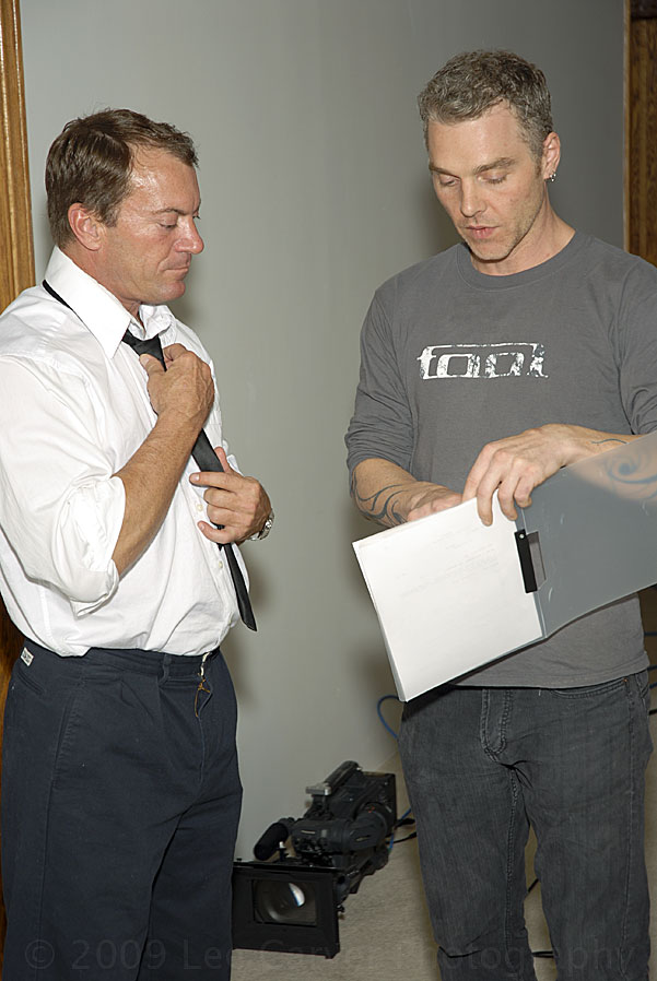 David and Randy Go Over His Lines On The Set Of Rapture In Blue For Wicked Pictures