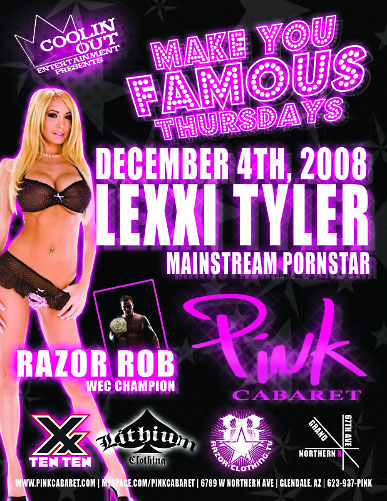 Lexxi Tyler at Pink Cabaret Flyer Courtesy of The Star Factory