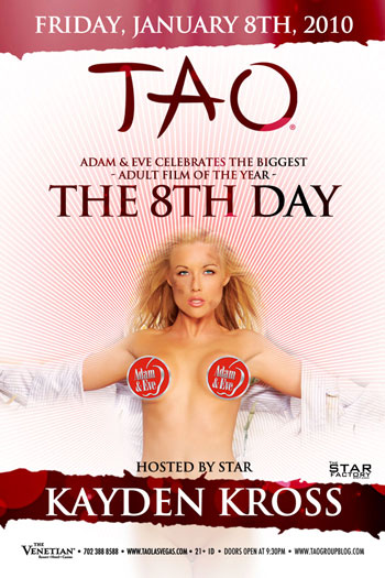 Kayden Kross Tao Flyer courtesy of Kayden Kross and Adam and Eve