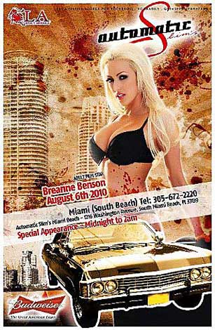 Breanne Benson Automatic Slims Party Flyer