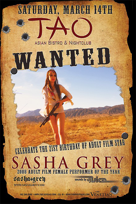 Sasha Grey Tao Flyer Courtesy of Brian Gross Public Relations