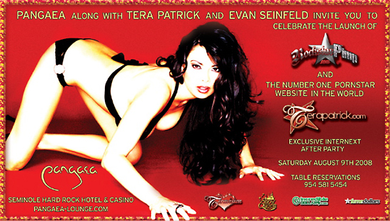 Tera Patrick Invite to Rockstar Pimp.com Party Image Courtesy of Versatile Media.com