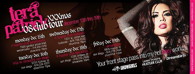 Tera Patrick 5 Night So Cal Tour Flyer Courtesy of Versatile Media.com
