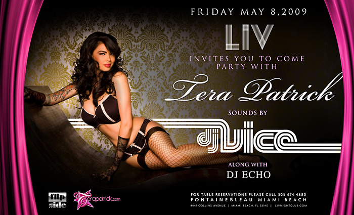 Tera Patrick and LIV Party Flyer Courtesy of Versatile Media and Teravision