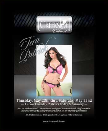 Tera Patrick at the Creekside Cabaret Flyer courtesy of Tera Patrick