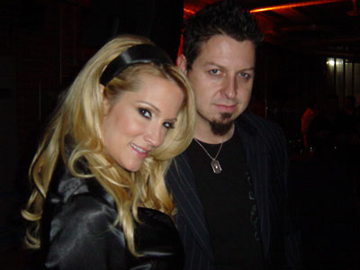 jessica drake With Robert Hall, Owner Of Special Effects Firm Almost Human (Buffy The Vampire Slayer, Angel, Bones).