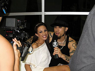 The beautiful Kirsten Price is interviewed by Dave Navarro