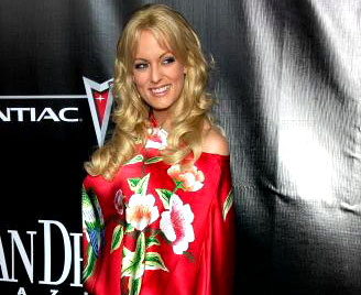 Stormy Daniels at the Super XLI Party