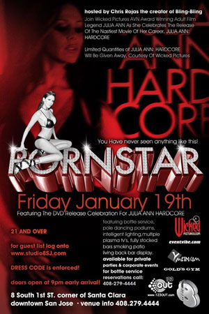 Julia Ann Hardcore Release Party Flier